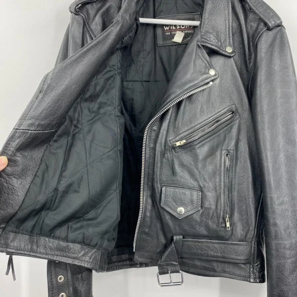 Vintage Wilsons Leather Motorcycle Biker Jacket M - Picture 8 of 8